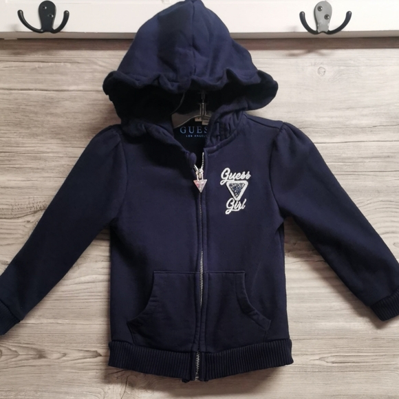 2 YEARS GUESS, Navy Blue Zippered Hoodie NWOT - Picture 4 of 5